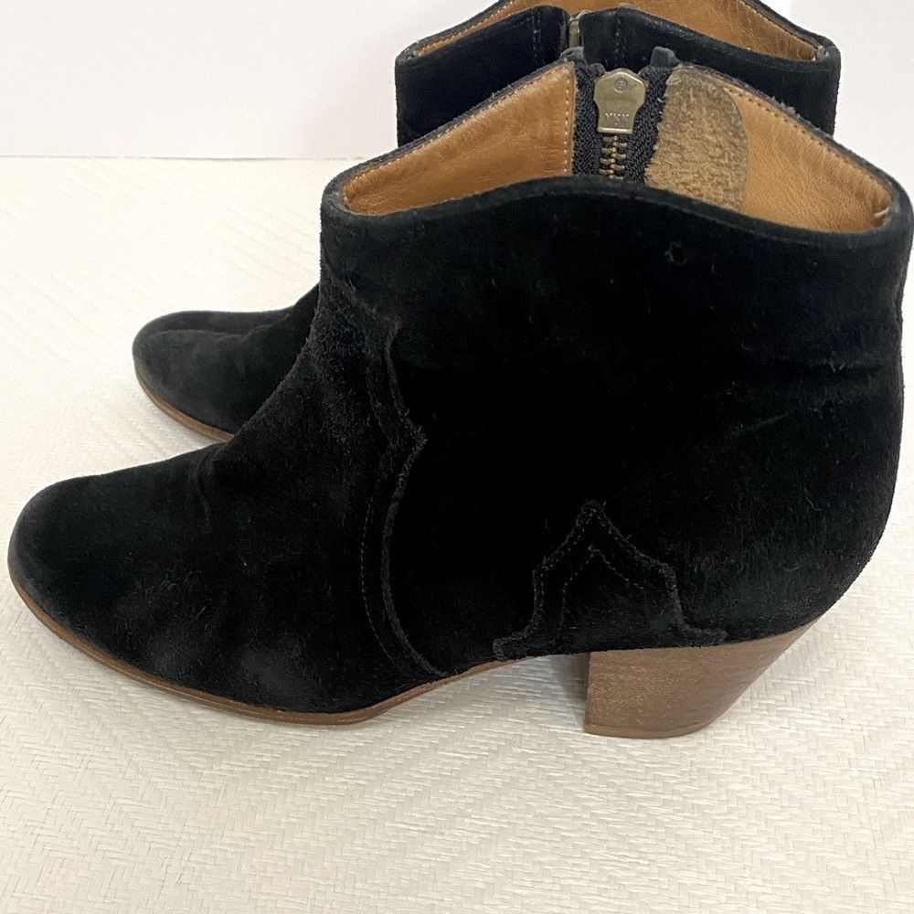 Isabel Marant Etoile Black Suede Ankle Boots Size 38 US 8